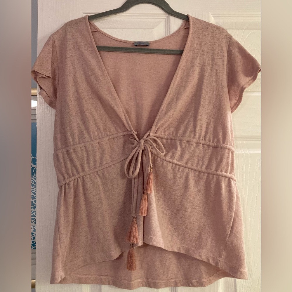 Abbeline Light Pink Tie Shirt